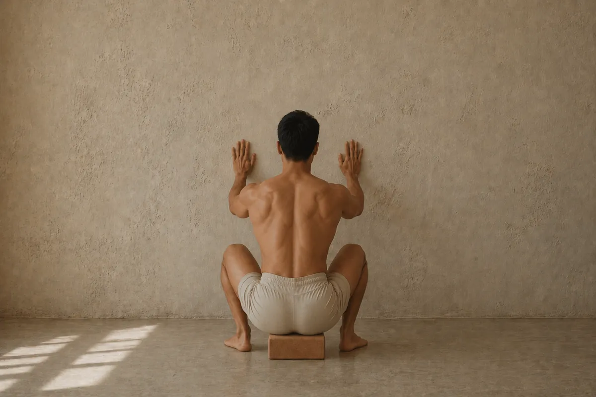 Patient performing deep squat exercise